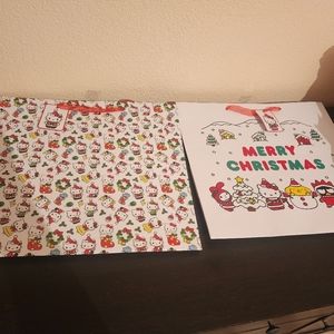 2 piece Hello Kitty Holiday large gift bags